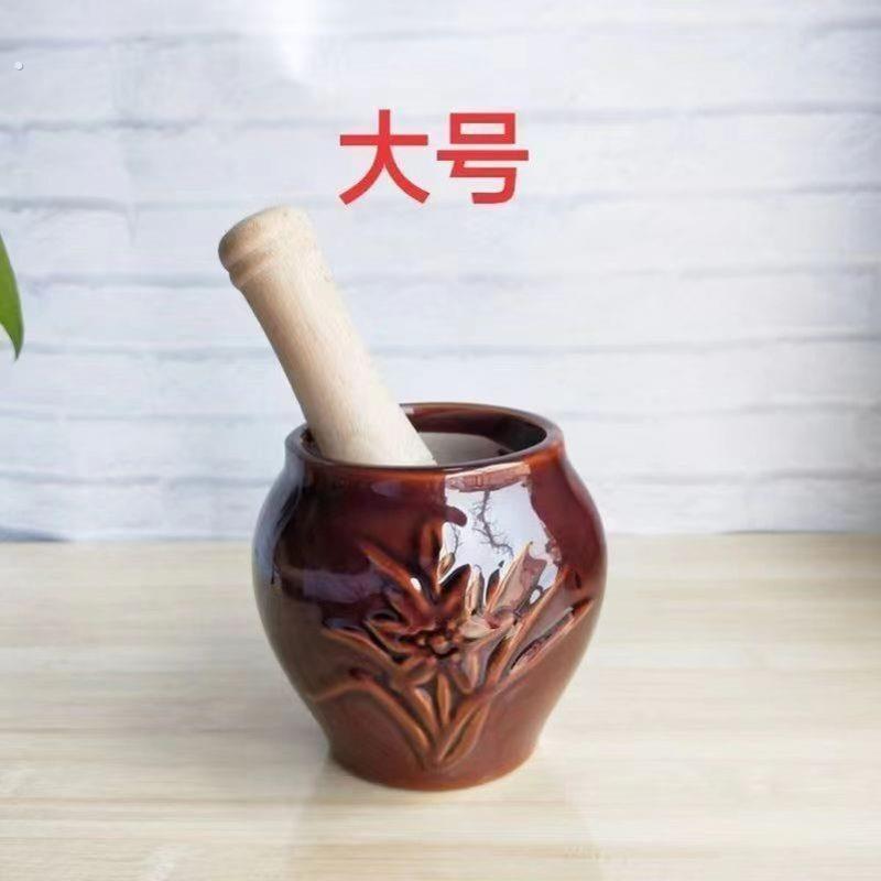 陶瓷蒜臼子捣蒜器家用老式蒜泥研磨石臼手动砸蒜罐老式蒜臼子老款