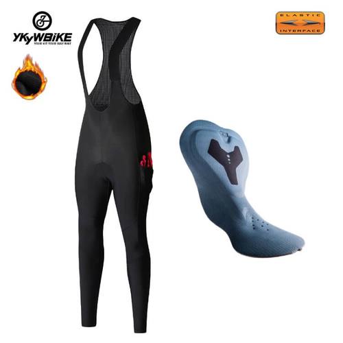 YKYW秋冬季抓绒女款背带骑行裤公路自行车储物长裤10℃~20℃适用