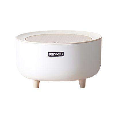 手按弹盖高脚桌面垃圾桶