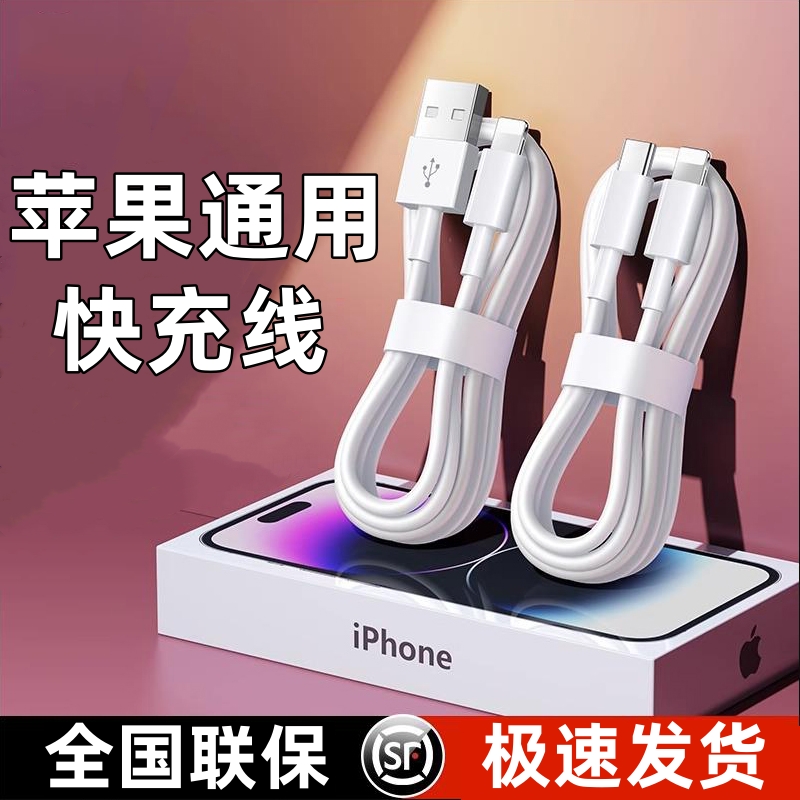 数据线适用iPhone14苹果13快充11promax手机12充电7p正品6s加长8plus闪充5s加长充电线iPad平板2米XR冲X