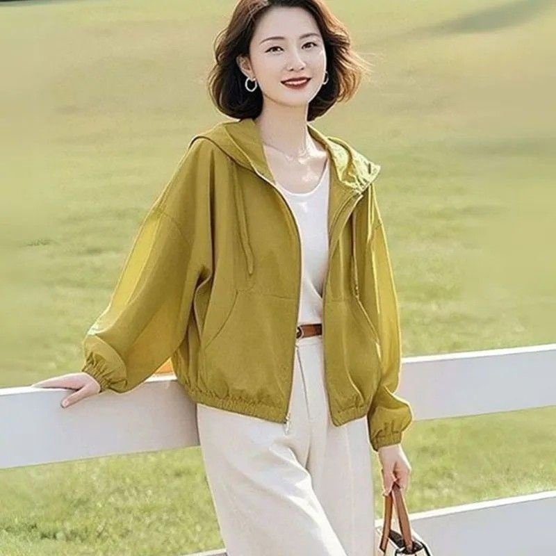 宽松大码防晒衣女短款2025夏季新款韩版防晒服防紫外线薄款外套 - 实物图