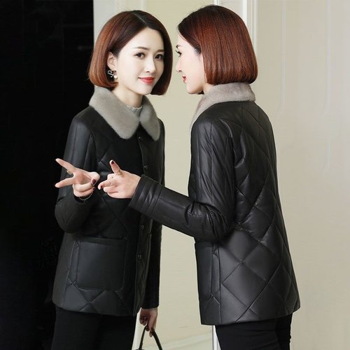 不裂皮免洗皮衣羽绒棉服女短款2025秋冬新款加厚保暖减龄棉袄外套