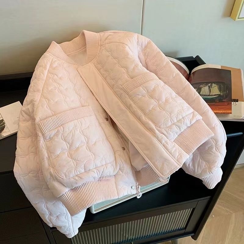 定制方格羽绒棉衣2025冬新款气质宽松减龄棉服小个子百搭夹棉外套