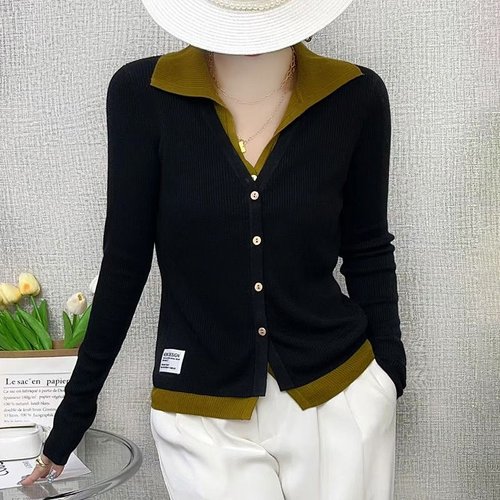 2024针织假两件ighy翻领