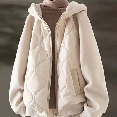 专柜清仓加厚连帽棉衣2025冬季新款棉服棉袄夹棉加绒秋冬棉外套女