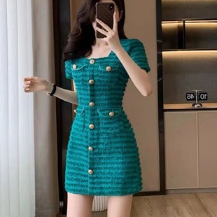 法式 盐系轻熟短裙气质名媛风 小香风高级感连衣裙女2025夏季 新款