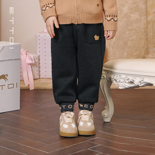 绵羊毛 2025冬季 ETTOI爱多娃男童休闲风束脚裤 童裤 新款 子长裤