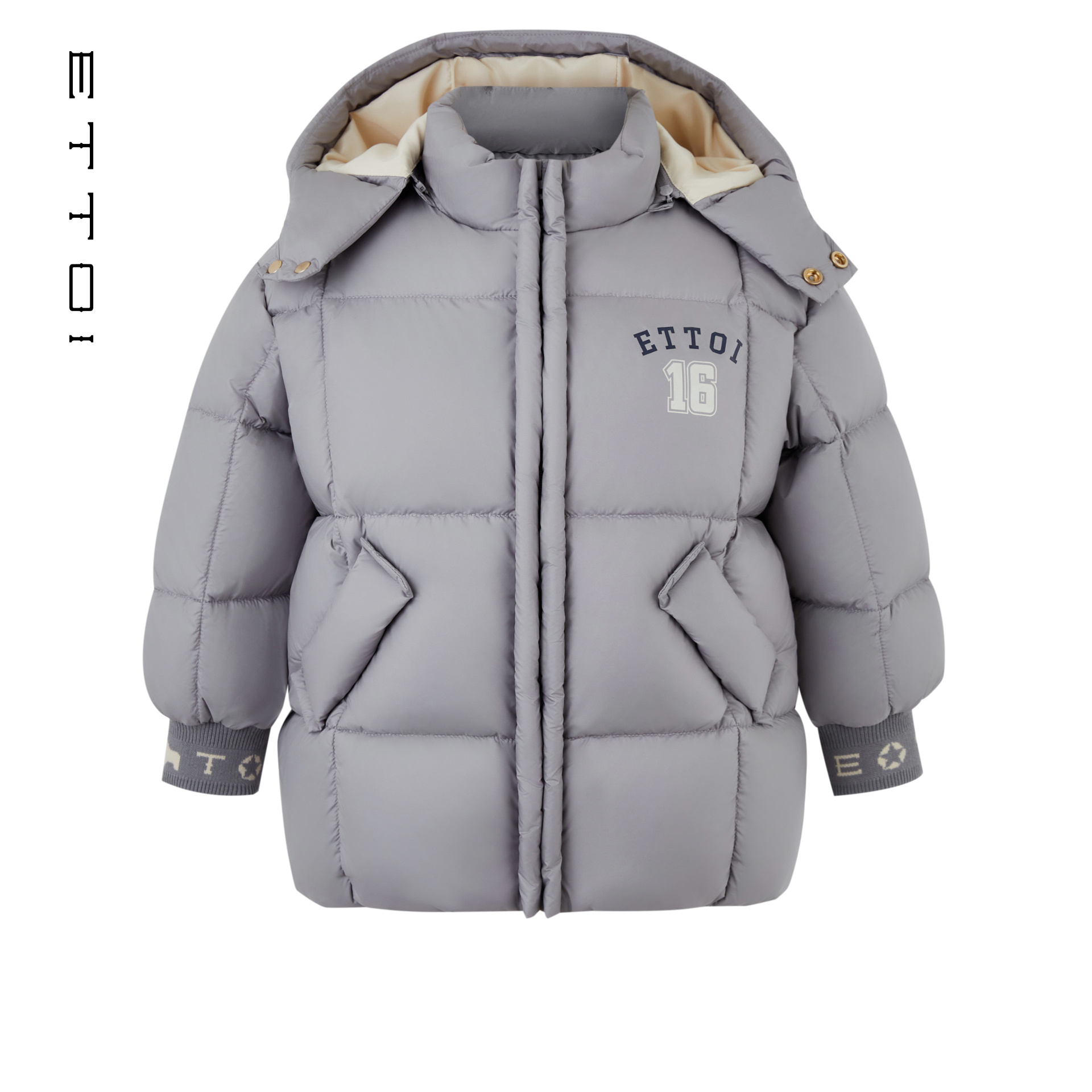 朗姿童装/ETTOI爱多娃儿童鸭绒羽绒服男童连帽短外套2025冬季新款
