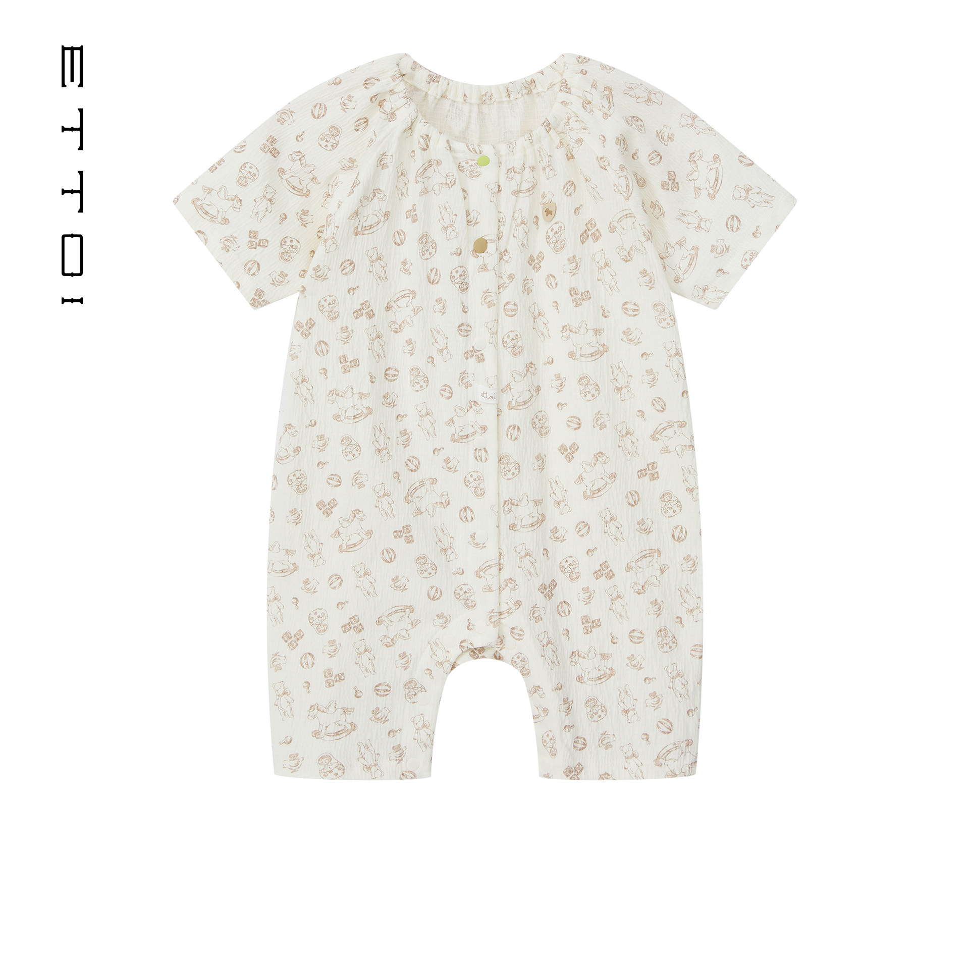 朗姿童装/ETTOI爱多娃新生婴儿内衣男女童棉质连体爬服夏季新款