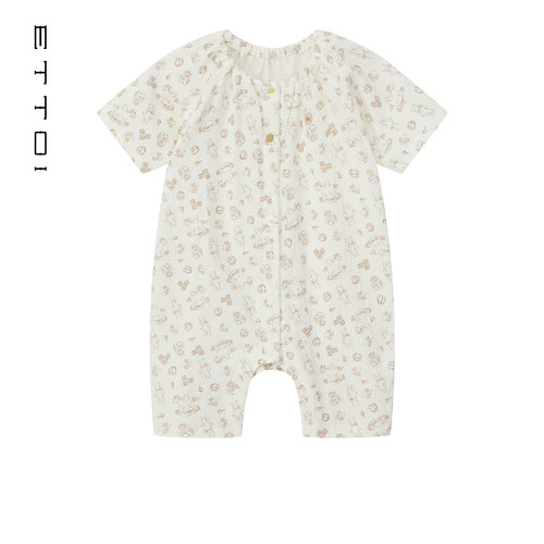 朗姿童装/ETTOI爱多娃新生婴儿内衣男女童棉质连体爬服夏季新款