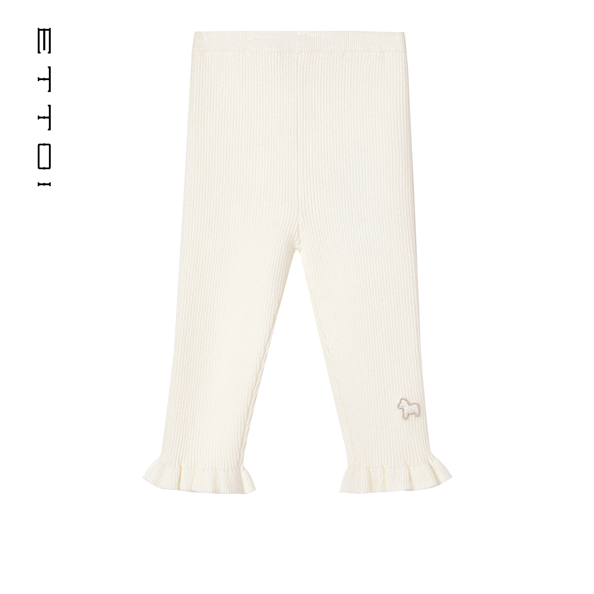 朗姿童装/ETTOI爱多娃儿童弹力裤子女童花边打底裤2025年冬季新款