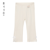 新款 朗姿童装 子夏季 儿童百搭裤 ETTOI爱多娃女童垂感微喇打底裤