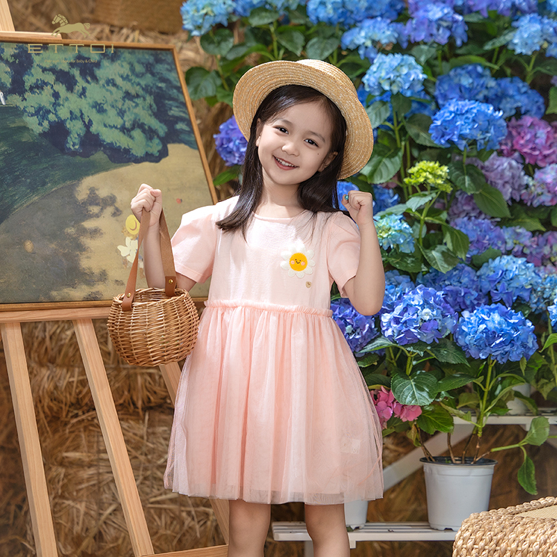ettoi女童短袖连衣裙2023新款