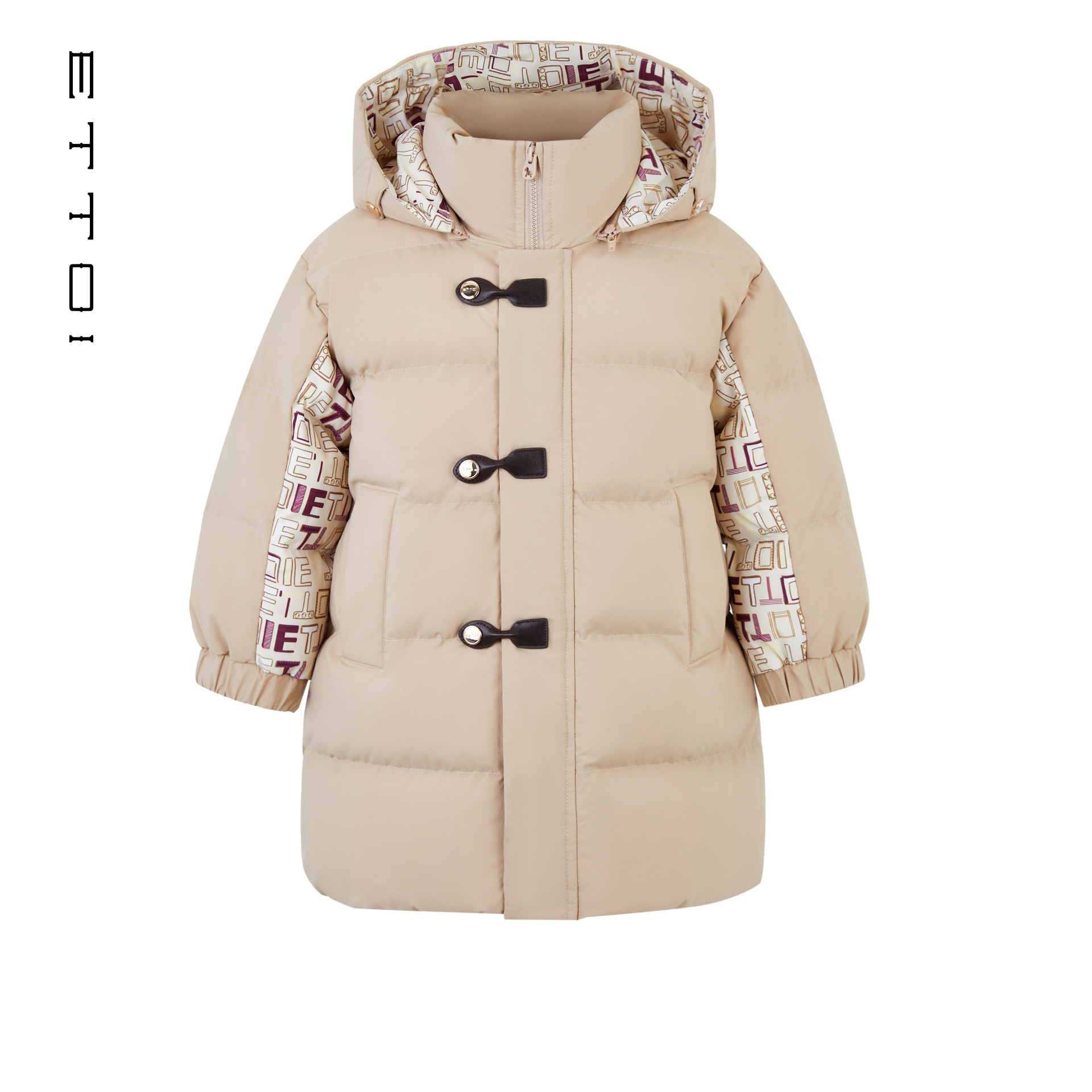 【朗姿集团】【匈牙利白鹅绒】ETTOI爱多娃冬新款中长浅色羽绒服