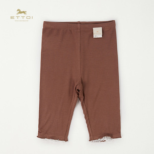 夏季 朗姿童装 ETTOI爱多娃女童紧身打底裤 儿童休闲百搭七分裤 新款