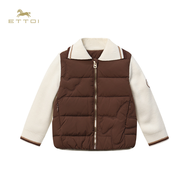 【朗姿集团】ETTOI爱多娃儿童羽绒服羊毛针织时尚休闲百搭白鸭绒