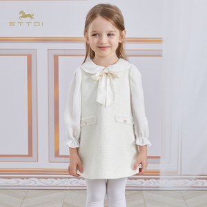 【绵羊毛】ETTOI爱多娃女童小香风连衣裙精致甜美公主裙秋季新款