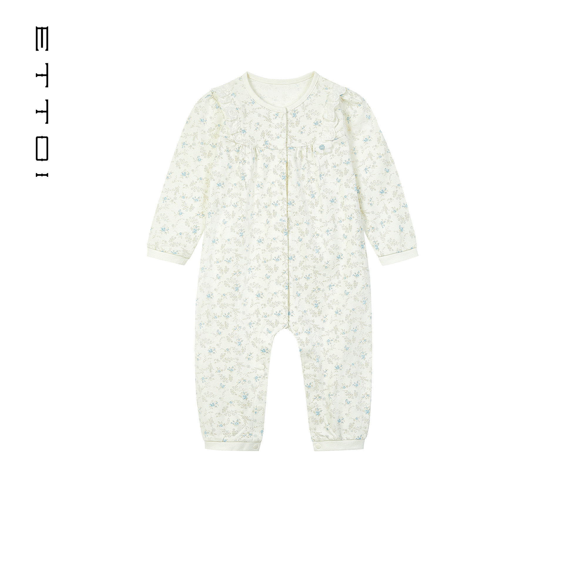 【100纯棉】ETTOI爱多娃新生婴儿碎花连体服包屁内衣2026春季新款