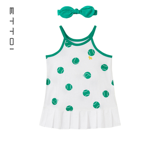 新款 ETTOI爱多娃2025夏季 印花波点纯棉连衣裙甜美 朗姿集团