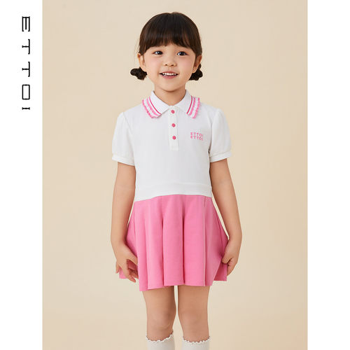 朗姿童装/ETTOI爱多娃儿童运动服连衣裙女童polo翻领裙夏季新款