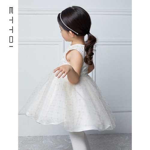 朗姿童装/ETTOI爱多娃女童网纱连衣裙儿童无袖公主风礼服秋季新款