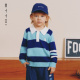 儿童条纹毛衣2026春新款 ETTOI爱多娃男童学院风针织衫 绵羊毛