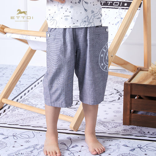 ettoi七分裤纯棉裤子短裤休闲