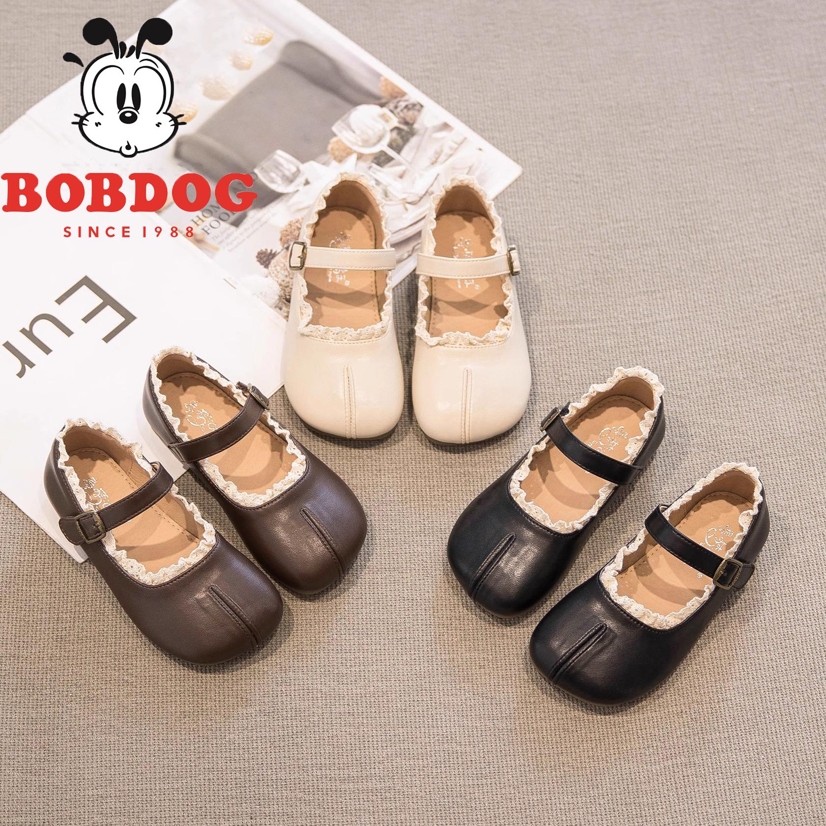 巴布豆真皮女童小皮鞋