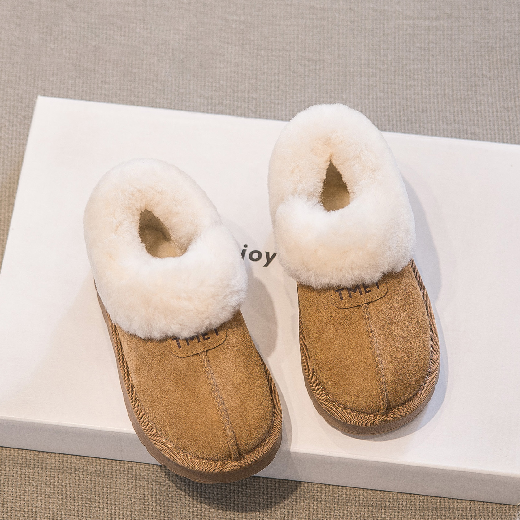 真皮女童雪地靴加绒加厚棉鞋