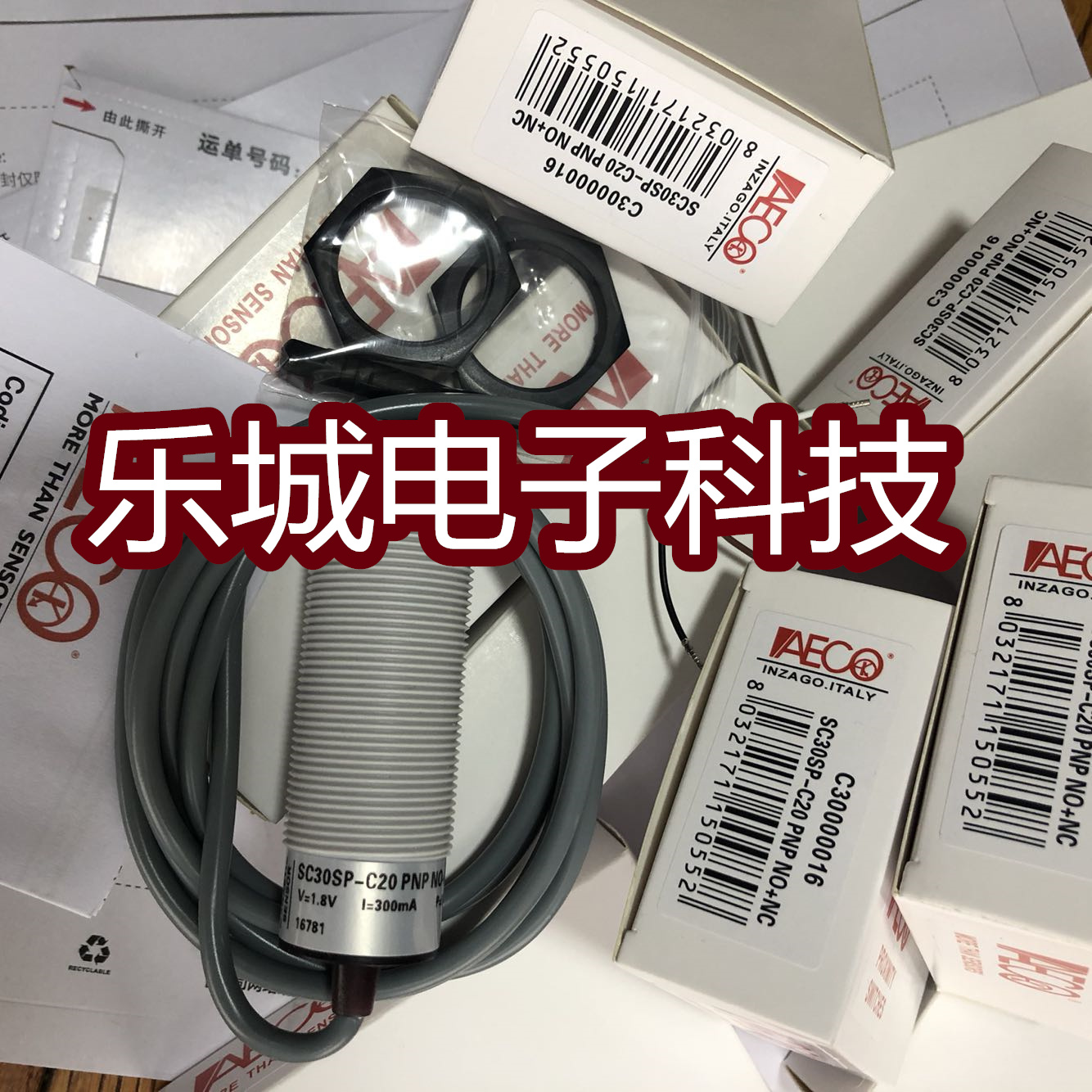 全新AECO传感器SC30SM-C20 PNP NO+NC接近开关质保两年实物拍摄