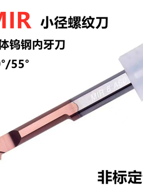 整体钨钢小径刀内螺纹刀MIR5 MIR6小孔径内牙刀合金小螺纹A60 A55