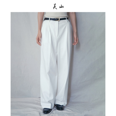 【关山】酵洗天丝棉双褶阔腿西裤
