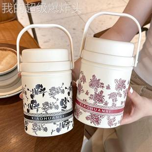 JB复古焖烧杯大容量2316不锈钢保温杯焖粥带4饭盒桶高宽 级9架A3