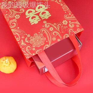 通用型家用结婚礼袋红色袋大号品字婚袋庆婚礼喜手提无礼布纺袋回
