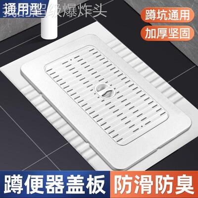 通用型家用蹲便池挡器盖板厕所蹲滑坑式下道口板便堵水洞孔塞臭防
