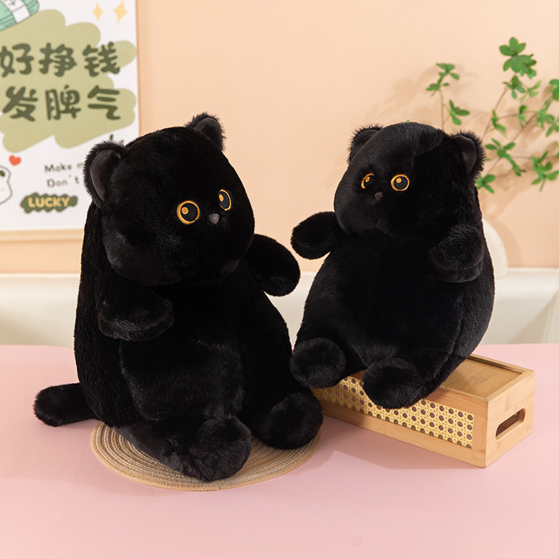 大号彷真黑色猫咪玩偶玄