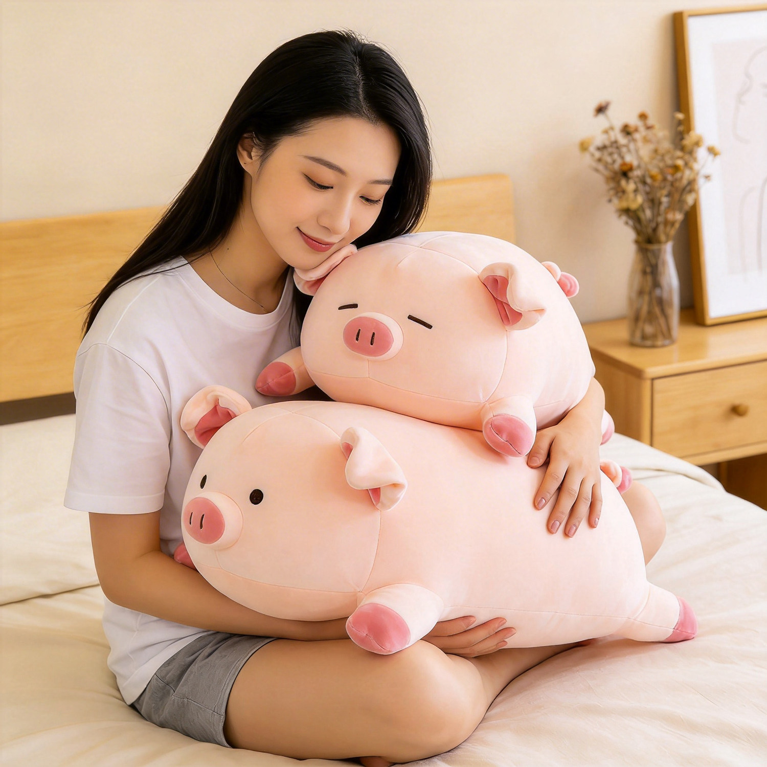 大号可爱小猪玩偶抱枕女