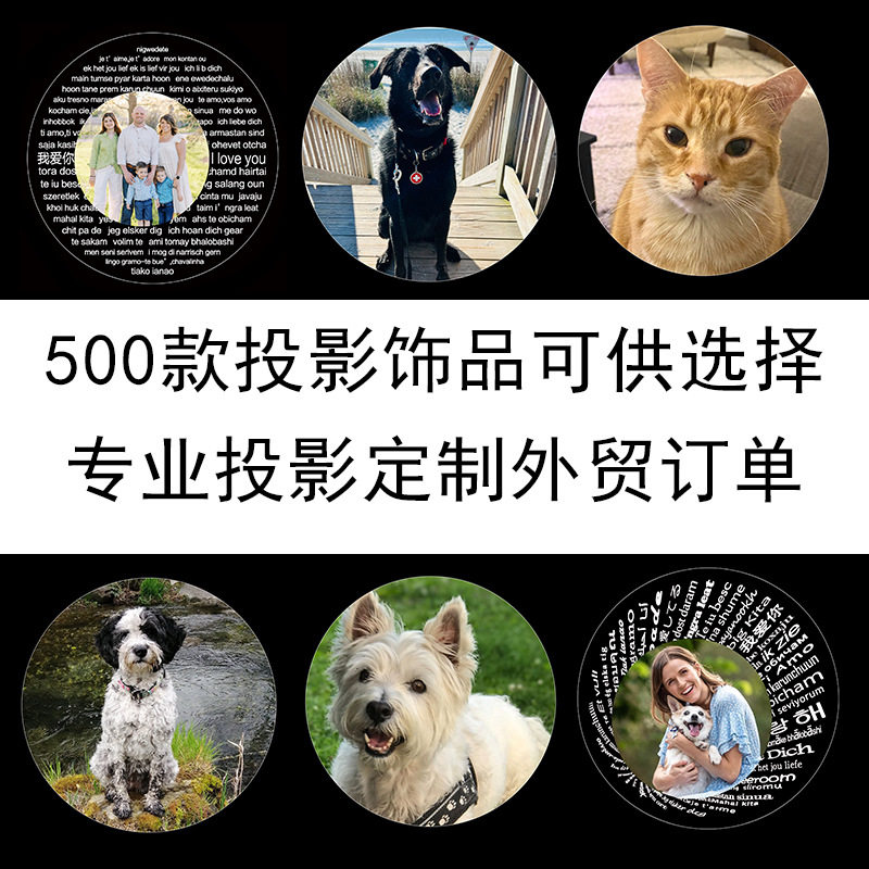 s925银纳米微雕刻字名字黑白图100种语言我爱你投影项链彩图相片