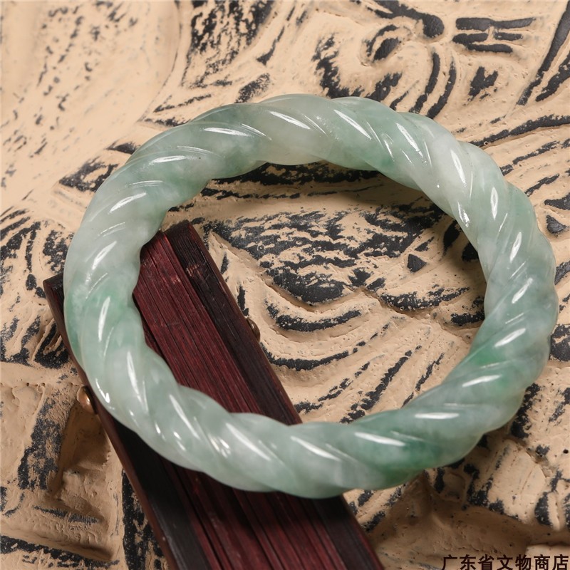 回流 7118 清代 麻花 手镯 绞丝宫廷款 库存缅甸翡翠天然老坑