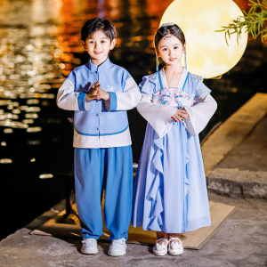 儿童汉服古装男女童国学服中国风宝宝幼儿园唐装民族风中秋演出服