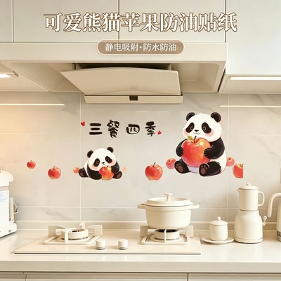 厨房防油污静电加厚透明墙贴