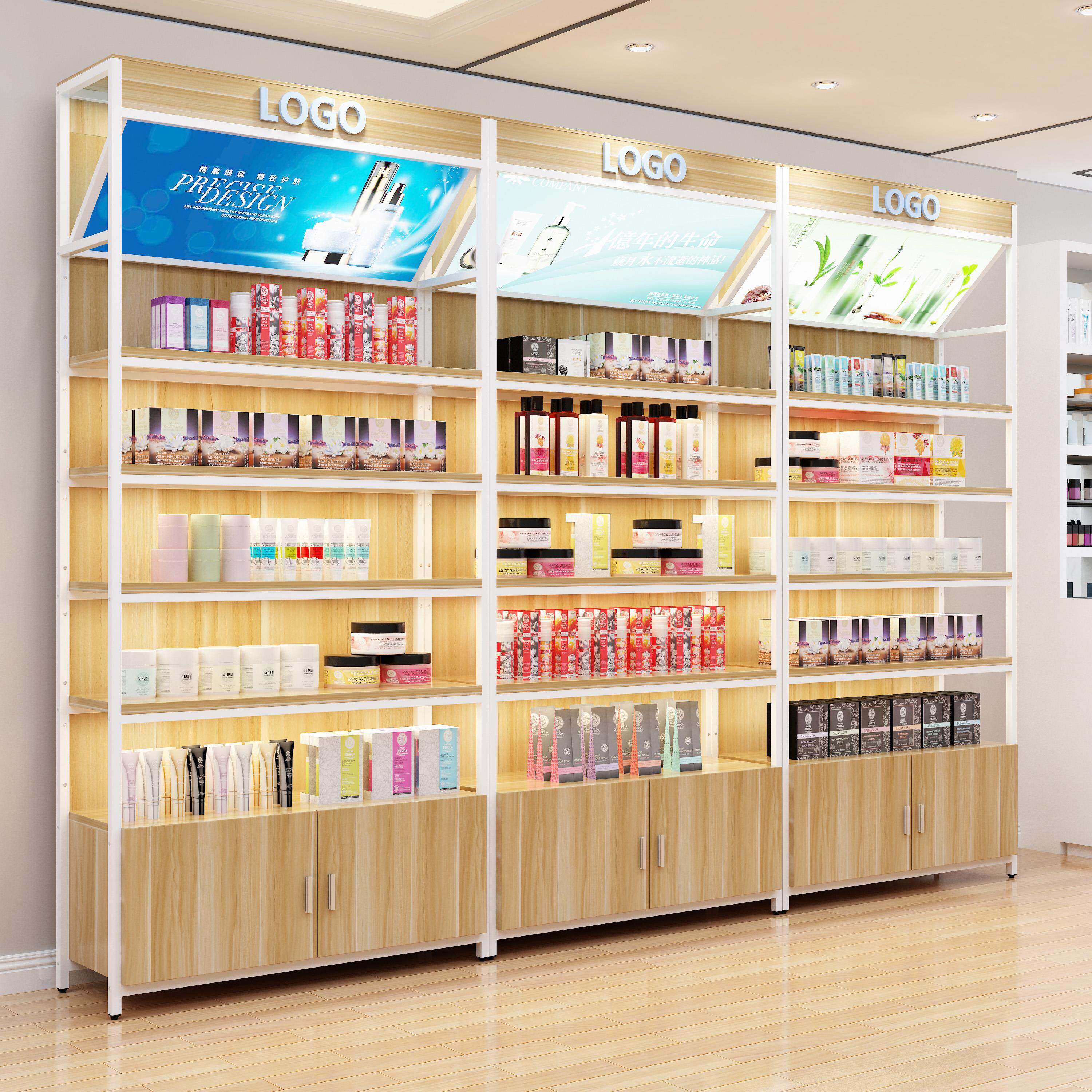 化妆品货架护肤品展示柜美容院产品陈列柜背柜母婴店货柜包包鞋架