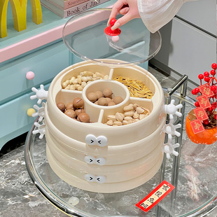 高端精致高颜值果盘零食分格客厅茶几家用干货瓜子花生多层糖果盒