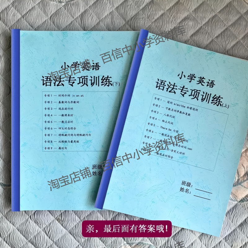 小学英语语法专项训练题作业本