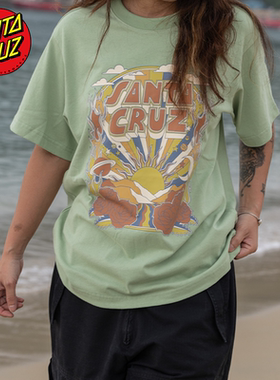 美国Santa Cruz 滑板服饰 女款宽松纯棉复古风短袖t恤潮牌运动