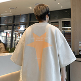 T263-P30控48220克夏季港风麂皮绒星星下坠印花潮流短袖T恤，男装T恤，电商A058-1（原电商C417）
