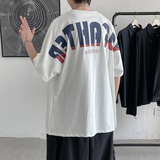 夏季潮流短袖t恤男ins宽松蝙蝠衫韩版嘻哈中袖上衣C417-T06-P30，男装T恤，电商A058-1（原电商C417）