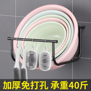浴室脸盆架免打孔壁挂澡盆置物架卫生间放盆架子厕所洗脸盆收纳架