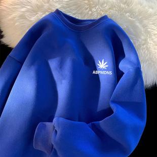 外套情侣衣服 潮牌宽松百搭休闲长袖 克莱因蓝卫衣男春秋季 2022新款