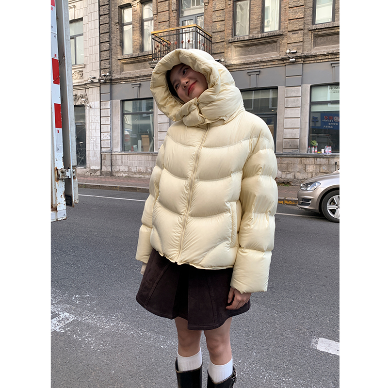 SUPERSCAPE“舒肤蕾”立体帽檐花苞帽艺术绗线泡芙零压保暖羽绒服